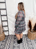 Floral Tiered Ruffle Mini Dress - Whiskey Skies - ODDI