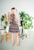 Floral Tiered Ruffle Mini Dress - Whiskey Skies - ODDI