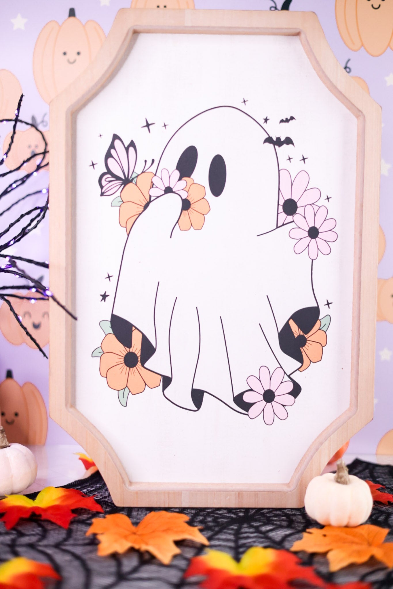 Flower Ghost Wall Sign - Whiskey Skies - HANNA'S HANDIWORKS