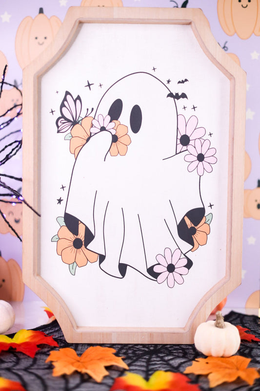 Flower Ghost Wall Sign - Whiskey Skies - HANNA'S HANDIWORKS