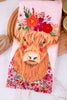 Flowers Everywhere Highland Cow Dual Purpose Kitchen Towel - Whiskey Skies - KAY DEE DESIGNS