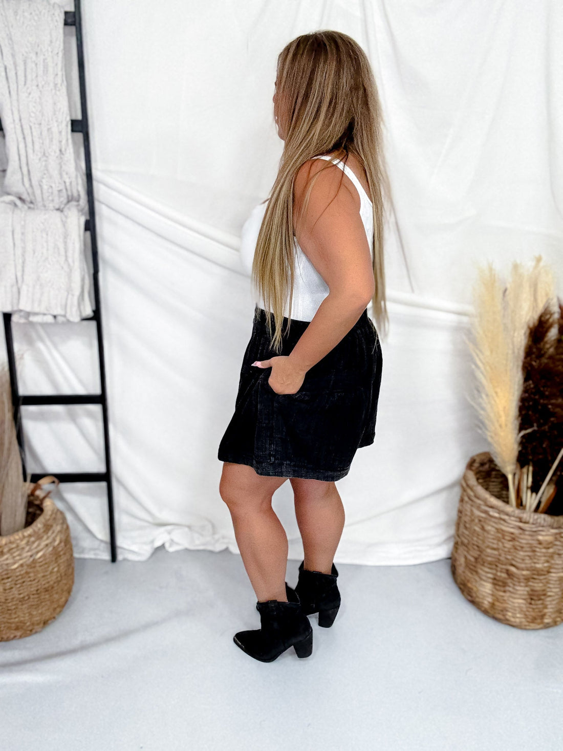 Flowy Western Chic "Range Riders" Black Shorts - Whiskey Skies - 2 FLY CO.