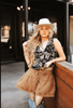Flowy Western Chic "Range Riders" Saddle Colored Shorts - Whiskey Skies - 2 FLY CO.