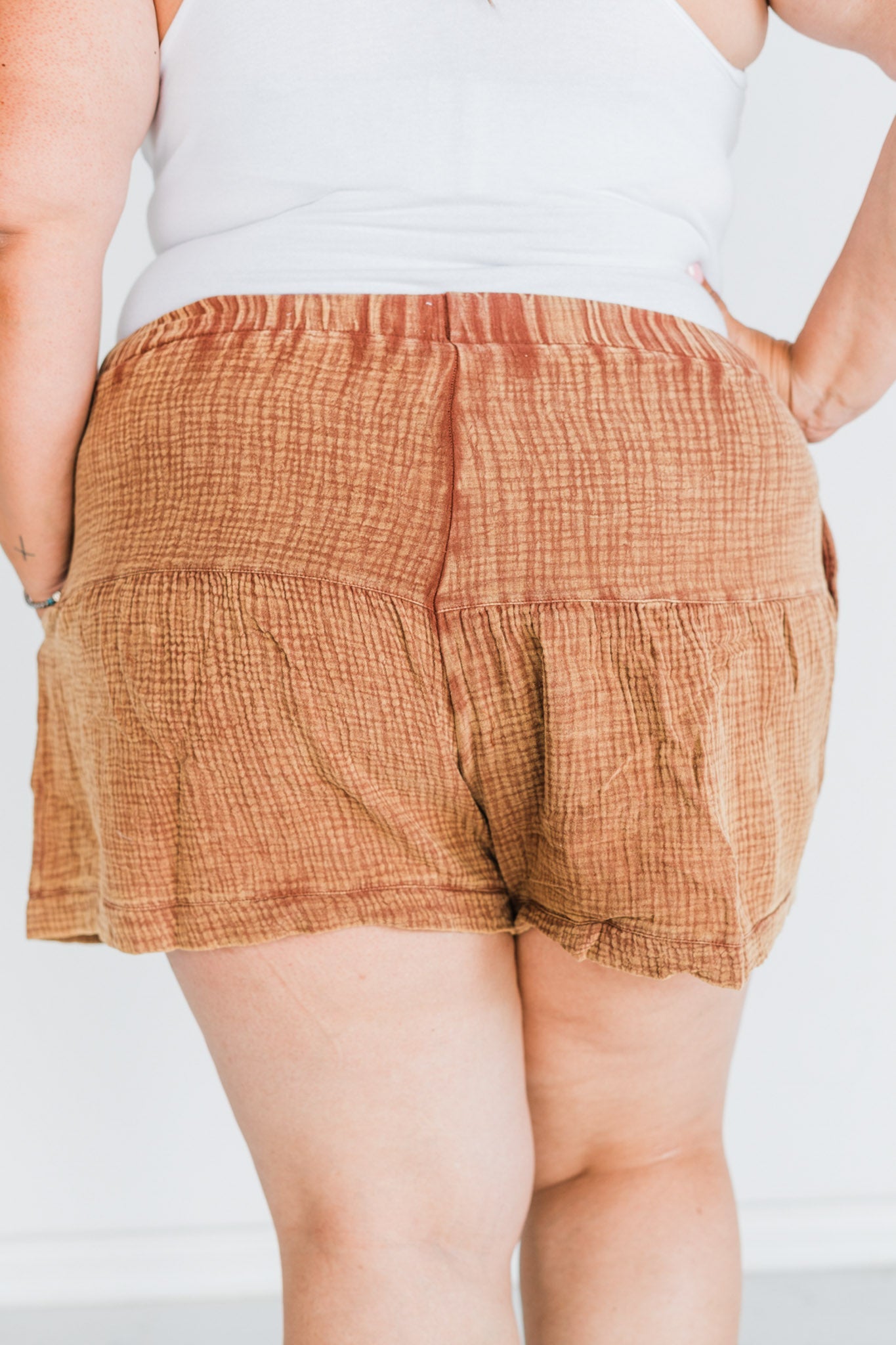 Flowy Western Chic "Range Riders" Saddle Colored Shorts - Whiskey Skies - 2 FLY CO.