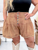 Flowy Western Chic "Range Riders" Saddle Colored Shorts - Whiskey Skies - 2 FLY CO.