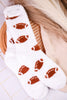 Football Print Fuzzy Crew Socks - Whiskey Skies - CRESCENT SOCK COMPANY