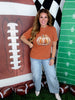 Football Pumpkin Short Sleeve Graphic Tee - Whiskey Skies - GLAIME