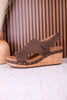 For Keeps Studded Wedges In Chocolate - Whiskey Skies - CORKYS FOOTWEAR