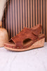 For Keeps Studded Wedges In Rust - Whiskey Skies - CORKYS FOOTWEAR