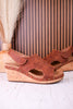 For Keeps Studded Wedges In Rust - Whiskey Skies - CORKYS FOOTWEAR
