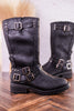 Forever Boots with Buckle Details in Black - Whiskey Skies - VERY G