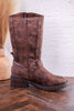 Forever Boots with Buckle Details in Chocolate Brown - Whiskey Skies - VERY G