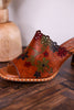 Foxxila Floral Embossed Blocky Heels - Whiskey Skies - SPRING FOOTWEAR