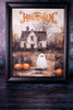 Framed Haunted House Happy Halloween Sign - Whiskey Skies - MELROSE INTL