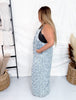 Frayed Checkered Denim Wide Leg Overalls - Whiskey Skies - BIBI