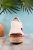 Freddie Natural Crochet Wedge Sandals - Whiskey Skies - CORKYS FOOTWEAR