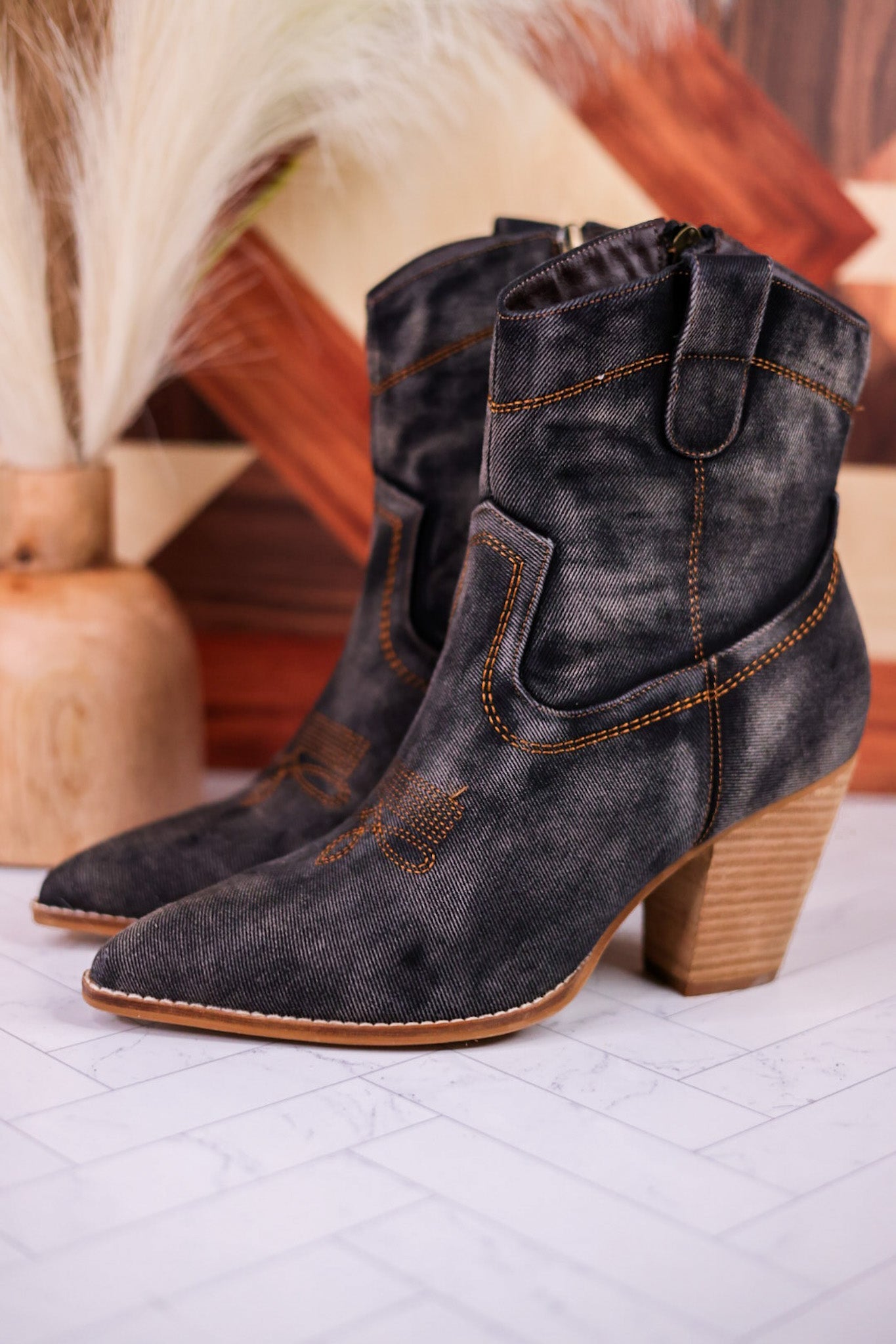 Dark navy ankle boots best sale