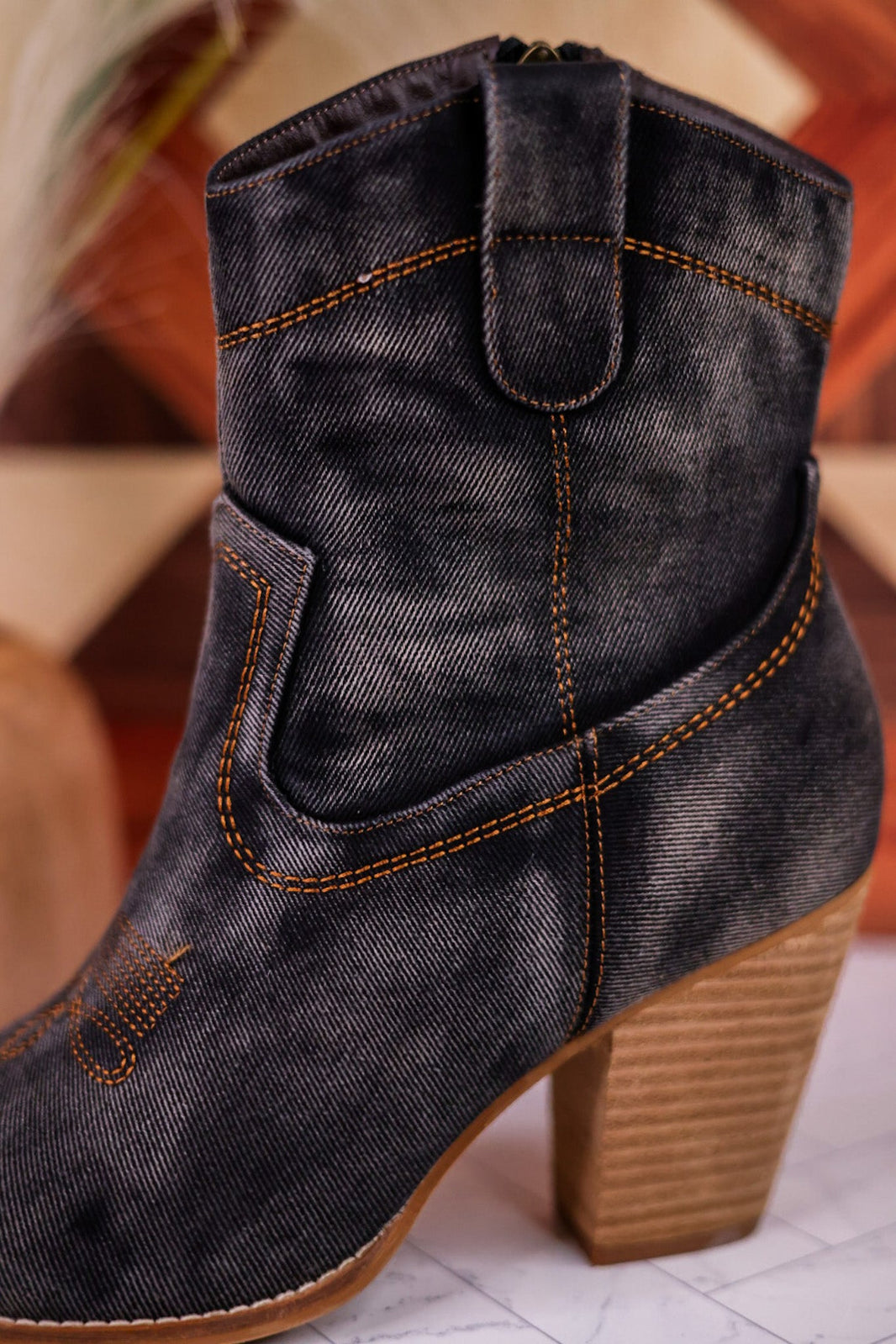 Corkys Girls Night Booties In Washed Blue Denim