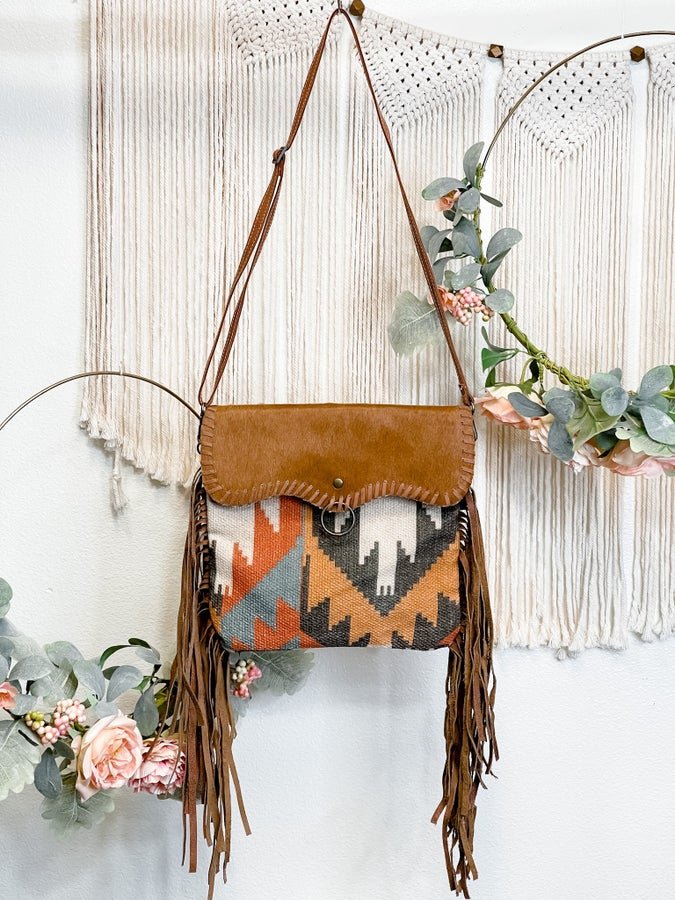 Fringe Aztec Bag - Whiskey Skies - OLAY BAGS