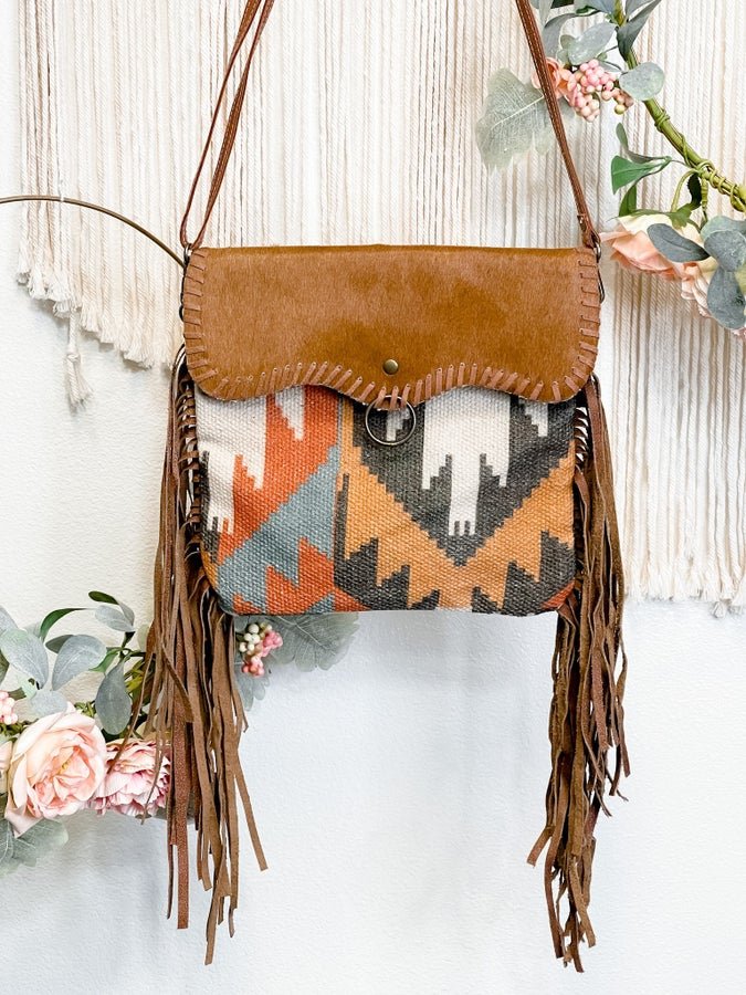 Fringe Aztec Bag - Whiskey Skies - OLAY BAGS