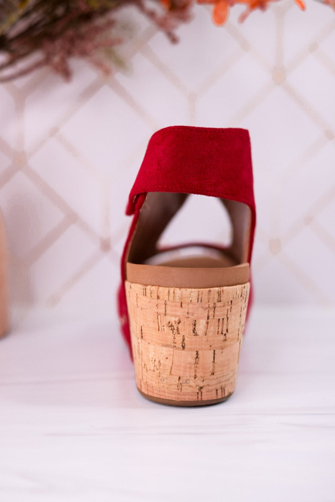 Frisky Dark Red Wedges - Whiskey Skies - CORKYS FOOTWEAR