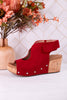 Frisky Dark Red Wedges - Whiskey Skies - CORKYS FOOTWEAR