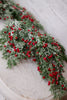 Frosted Cedar and Red Berries 5' Garland - Whiskey Skies - SULLIVANS