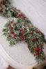 Frosted Cedar and Red Berries 5' Garland - Whiskey Skies - SULLIVANS