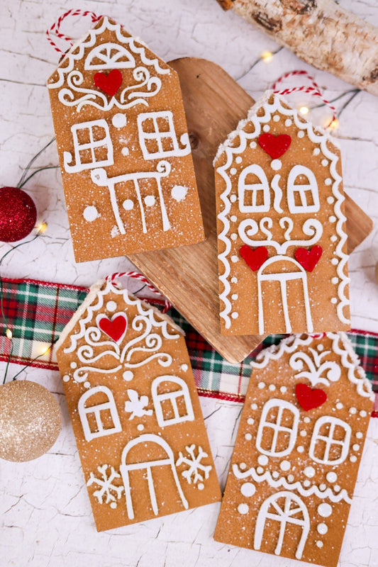 Frosted Gingerbread House Ornaments (4 Styles) - Whiskey Skies - SULLIVANS