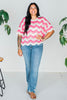 Fuchsia Pointelle Wave Pattern Sweater - Whiskey Skies - BIBI