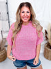 Fuchsia Textured Knit Half Sleeve Sweater - Whiskey Skies - BIBI