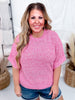 Fuchsia Textured Knit Half Sleeve Sweater - Whiskey Skies - BIBI