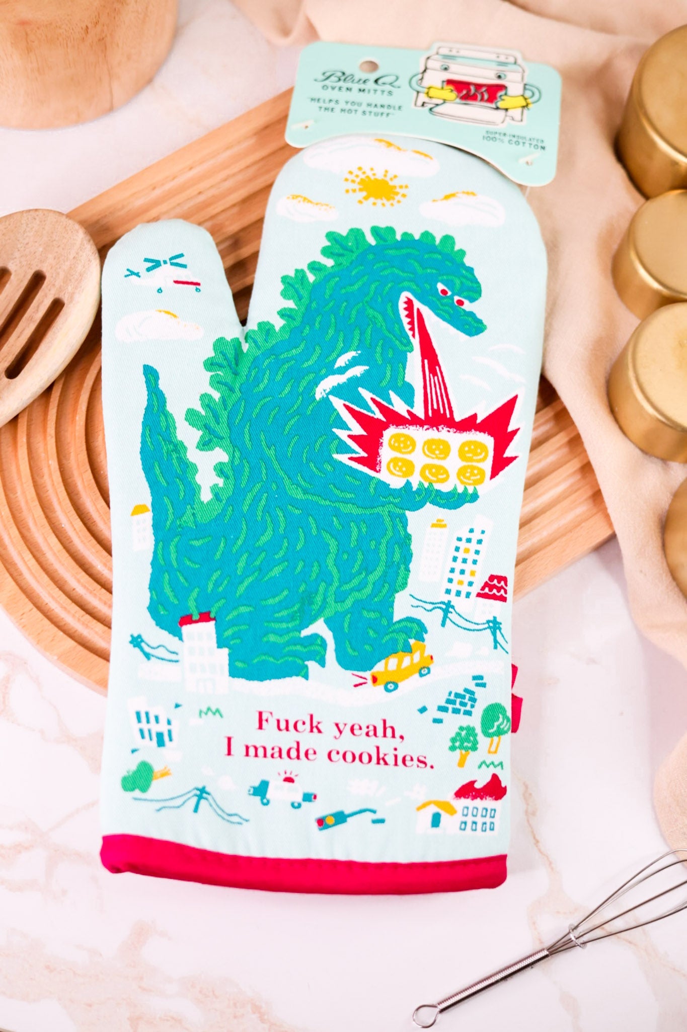 Fuck Yeah Cookies Oven Mitt - Whiskey Skies - BLUE Q