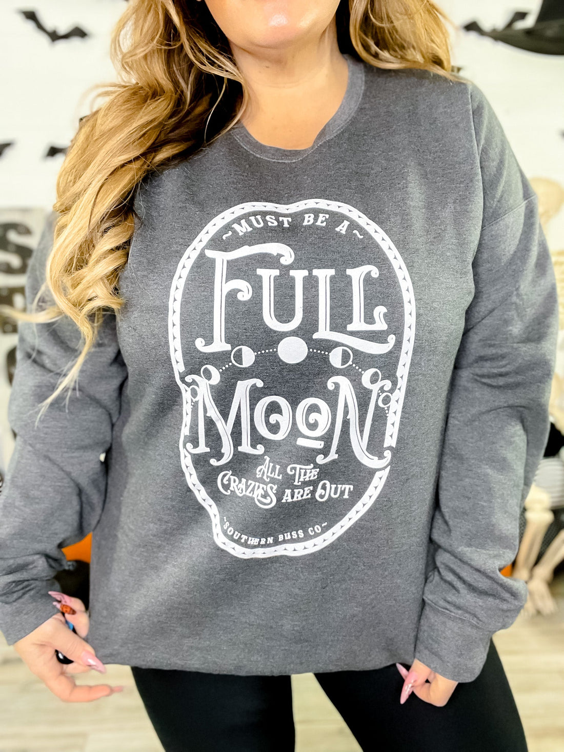 Full Moon Graphic Sweatshirt - Whiskey Skies - SOUTHERN BLISS COMPANY