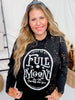 Full Moon Long Sleeve Bleached Graphic Top - Whiskey Skies - SOUTHERN BLISS COMPANY