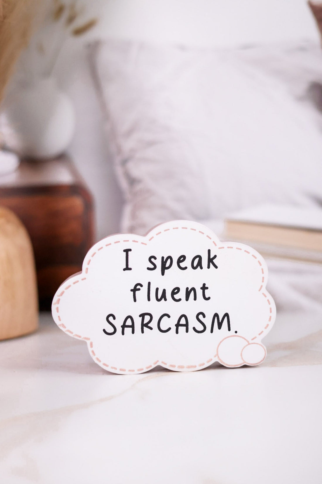 Funny Thought Bubble Chunky Wooden Sitters (4 Styles) - Whiskey Skies - YOUNG'S INC