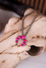 Fuschia Squash Blossom Pendant Choker Necklace - Whiskey Skies - BOHO RANCH SHOP
