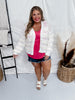 Fuzzy Striped Knit Button Front Cardigan - Whiskey Skies - DAVI & DANI