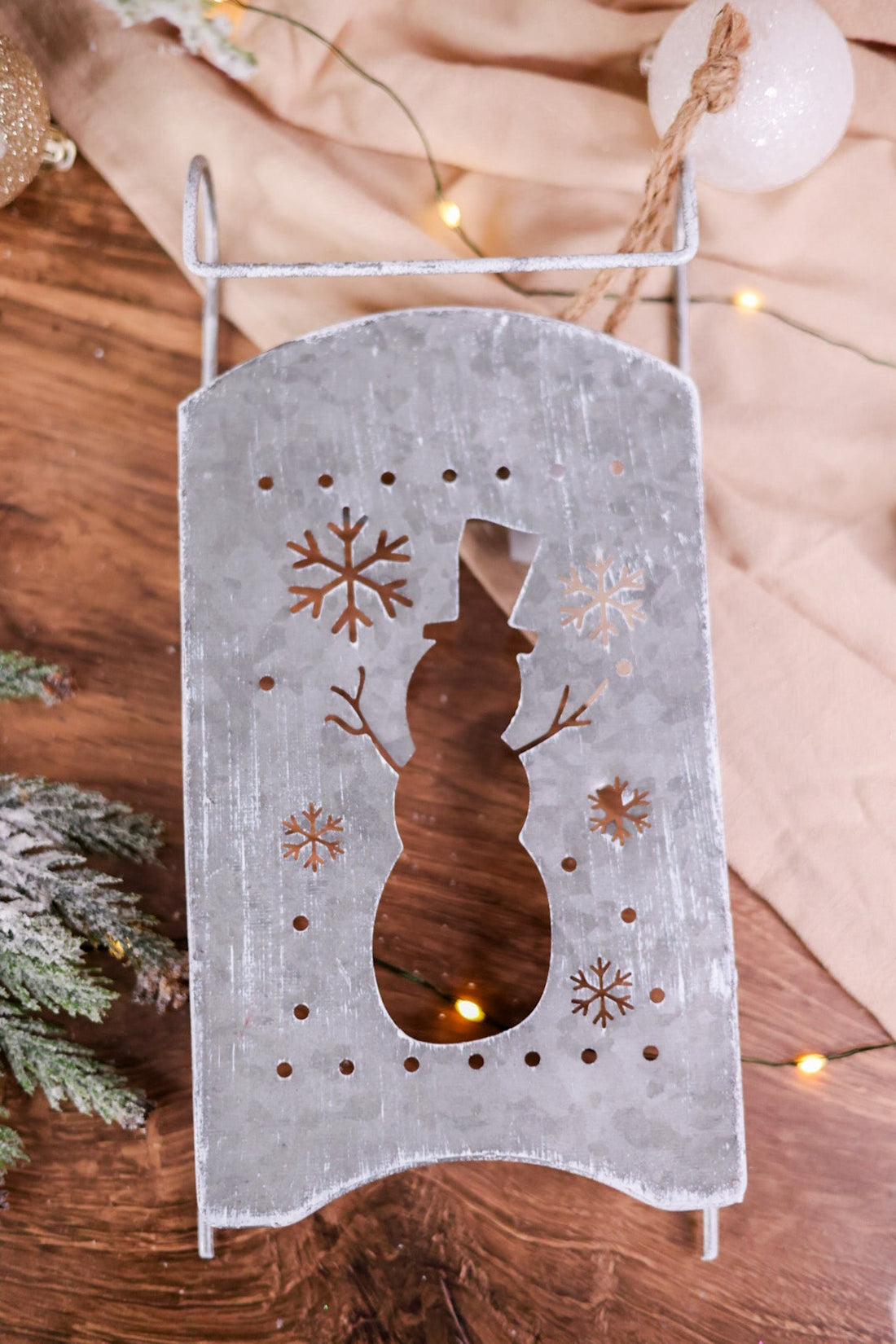 Galvanized Metal Cutout Sled Wall Decor (Two Styles) - Whiskey Skies - SPECIAL T IMPORTS INC