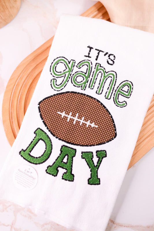 "Game Day" Embroidered 2-in-1 Kitchen Towel - Whiskey Skies - KAY DEE DESIGNS