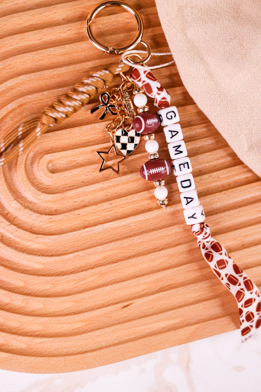 Game Day Football Bag Charm - Whiskey Skies - SHIRALEAH