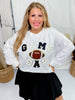 Game Day Letter Patch Long Sleeve Sweatshirt - Whiskey Skies - BIBI