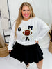 Game Day Letter Patch Long Sleeve Sweatshirt - Whiskey Skies - BIBI