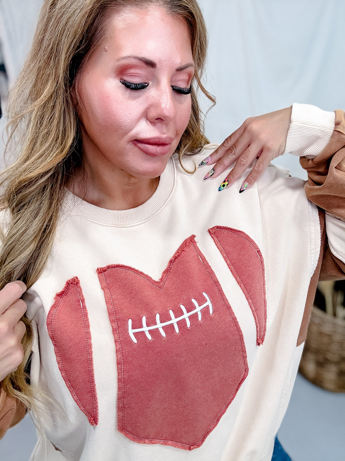 Game Day Washed Terry Pullover Sweatshirt - Whiskey Skies - EASEL