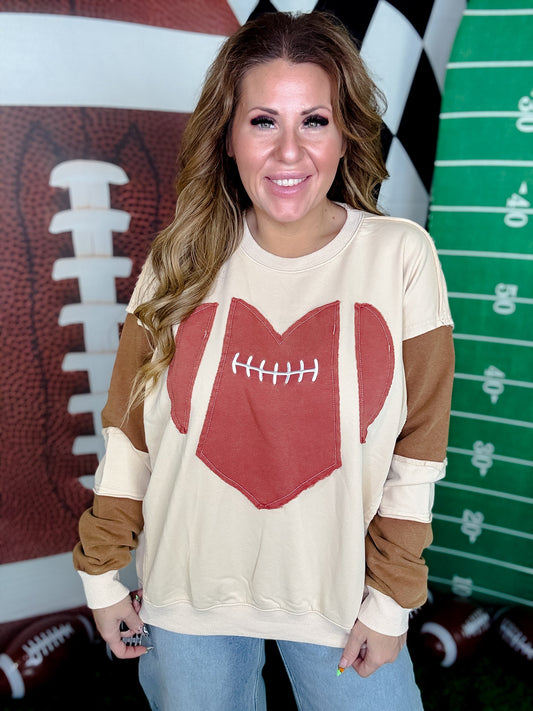 Game Day Washed Terry Pullover Sweatshirt - Whiskey Skies - EASEL