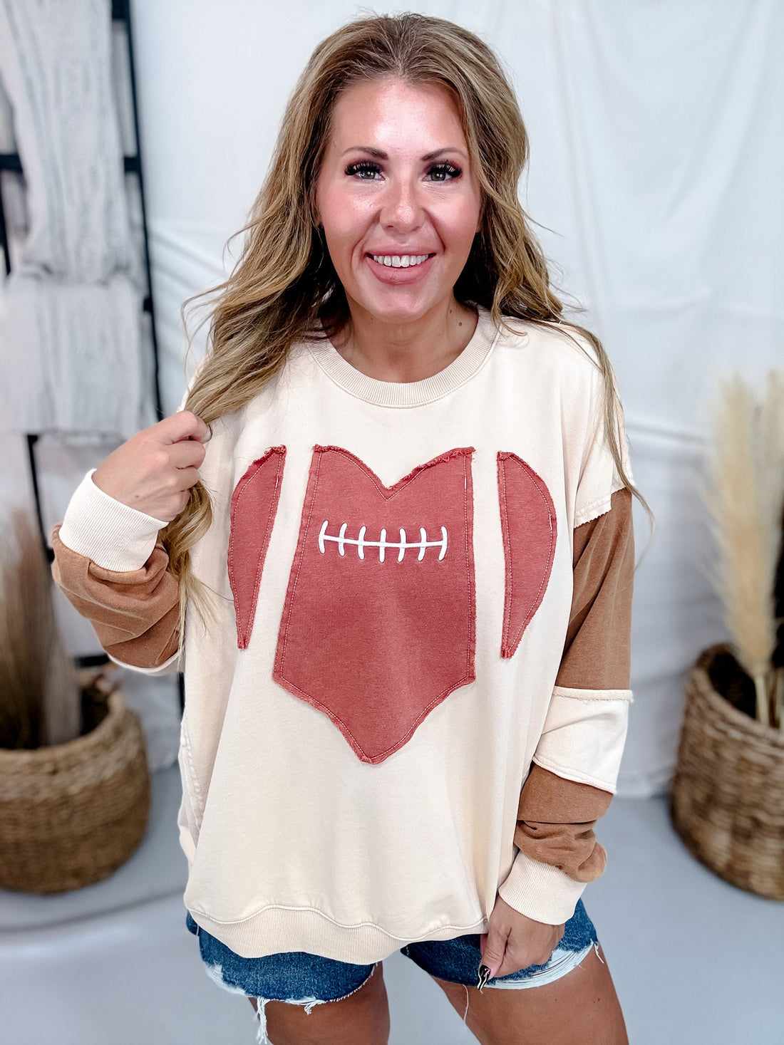 Game Day Washed Terry Pullover Sweatshirt - Whiskey Skies - EASEL