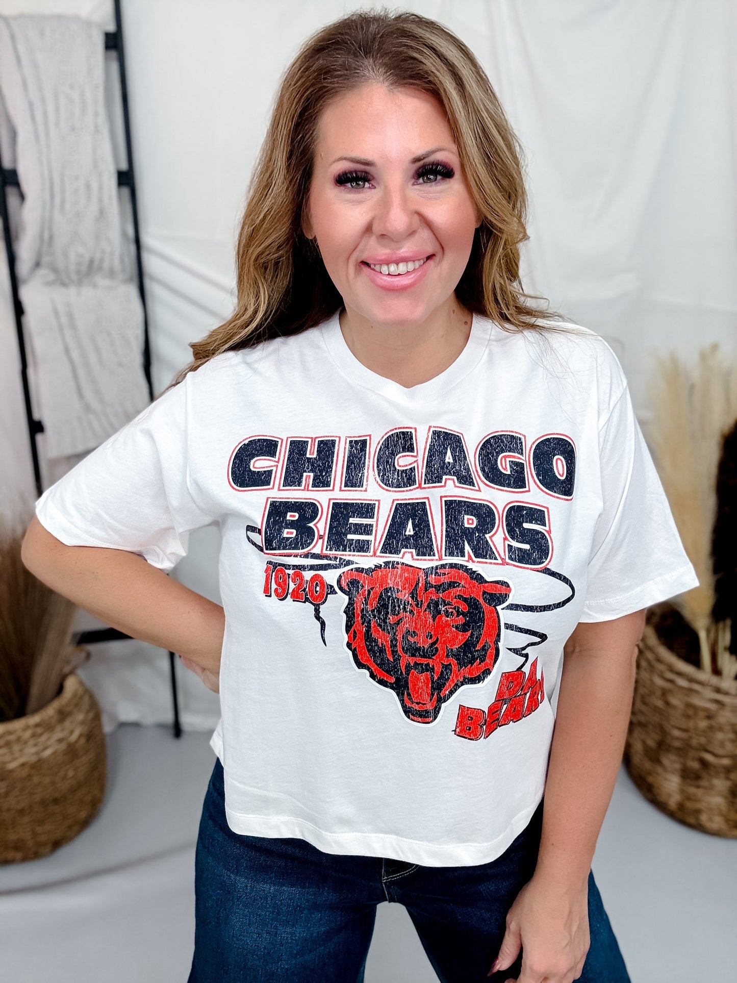 Gameday Goals Licensed Chicago Bears Short Sleeve Midi Tee - Whiskey Skies - GAMEDAY COUTURE