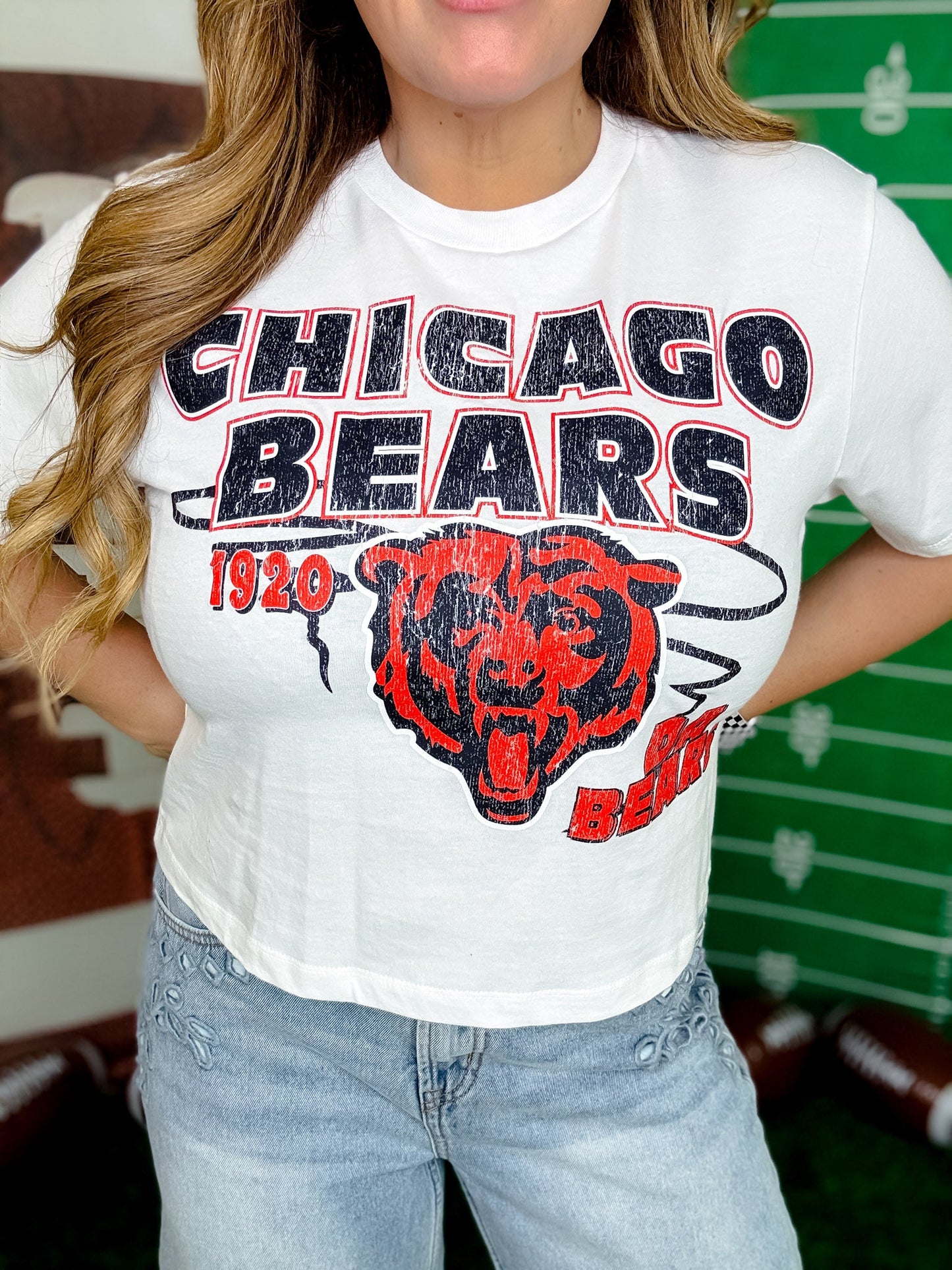 Gameday Goals Licensed Chicago Bears Short Sleeve Midi Tee - Whiskey Skies - GAMEDAY COUTURE
