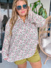 Gauzy Floral Button Down Top in Sage - Whiskey Skies - EASEL