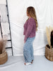 Geometric Knit Crewneck Sweater - Whiskey Skies - SEW IN LOVE
